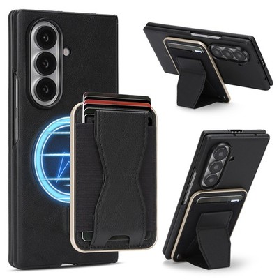 For Samsung Z Fold 7/6/5/4 Faux Leather Magnetic Card Holder Wallet Stand Case