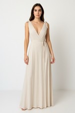 Reformation Women's Size 4  Romanica Two Tone Wrap Maxi Dress Gown