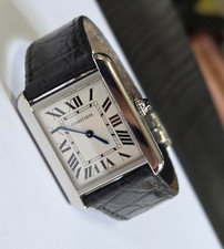 Cartier Tank Solo Ref. 3170 - Quartz Watch - Black and green Cartier straps