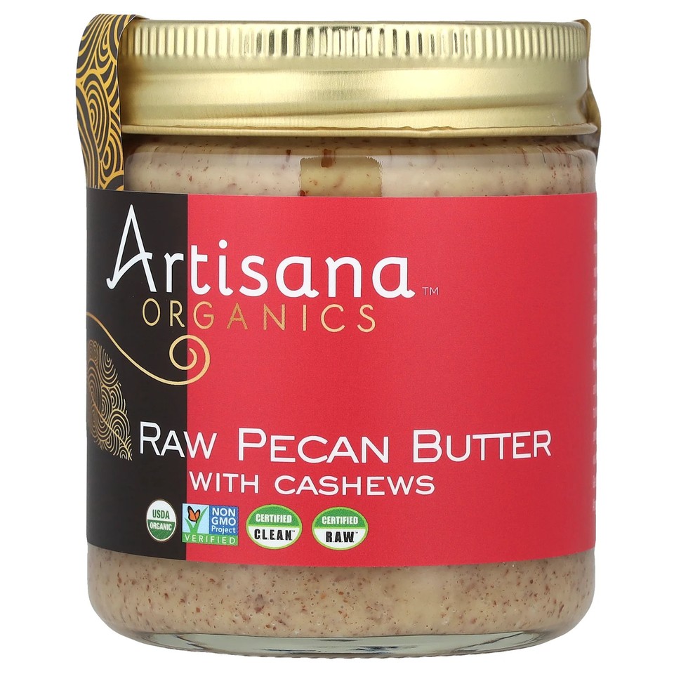 Artisana Organics Raw Pecan Butter 8 oz 227 g Gluten-Free, Kosher, Non-GMO,