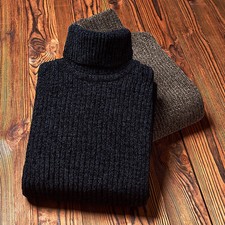 New Autumn/winter Sweater Slim Turtleneck Solid Color Pullover Men's Knitted