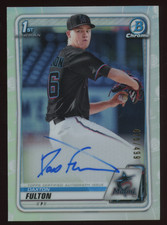 2020 BOWMAN CHROME 1ST #470/499 DAX FULTON AUTOGRAPH PRE ROOKIE RC REFRACTOR