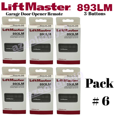 LiftMaster 893LM 3 Button Garage Door Opener Remote Control Usa Stock Pack # 6