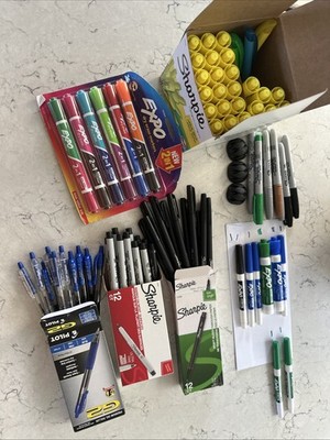 Sharpie Pen Permanent Marker - Black, Pack of 24, G2 Pilot Pens, Expo Dry Erase