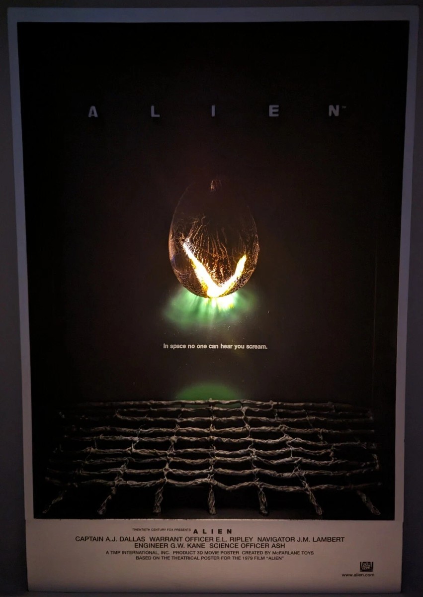 NEW 2006 McFarlane Alien 3D 3-D Movie Poster Art Figure w/Light in