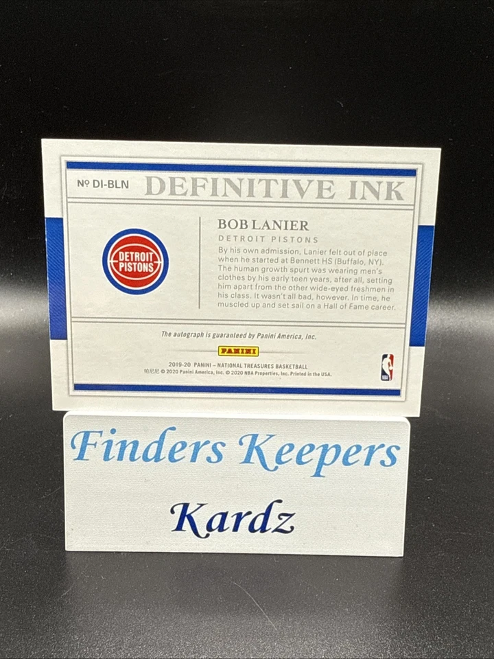 2019–20 National Treasures Боб Ланье окончательный чернильный автограф No8/10 ~ поршень - Изображение 2 из 2