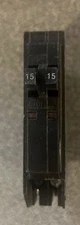 New Square D QOT1515 Tandem Twin 15 Amp Mini Circuit Breaker with hook