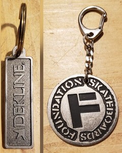 Skateboarding Vintage Keychains Lot of 2 Foundation Skateboards Dekline Shoes