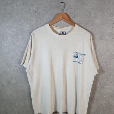 Vintage Coed Naked Aerobic USA 90s Single Stitch T-Shirt Herren XL weiß