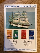 GORCH FOCK Olympiade 1972 Sonderstempel der Deutschen Bundespost