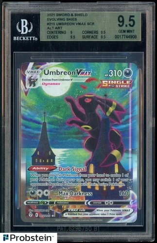 2021 Pokemon SWSH Evolving Skies #215 Umbreon VMAX SAR BGS 9.5 GEM MINT