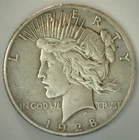 1928 Silver Peace Dollar Coin $1 XF US Type Coin Extra Fine