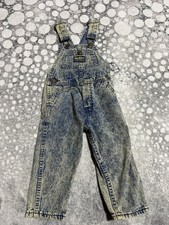 OshKosh B'gosh Toddler Boys' Size 2T Acid Wash Denim Overalls Vintage Bib