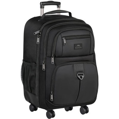 MATEIN Rolling Backpack with 4 Wheels, 17 inch Water Resisatnt 17 inch, Black 