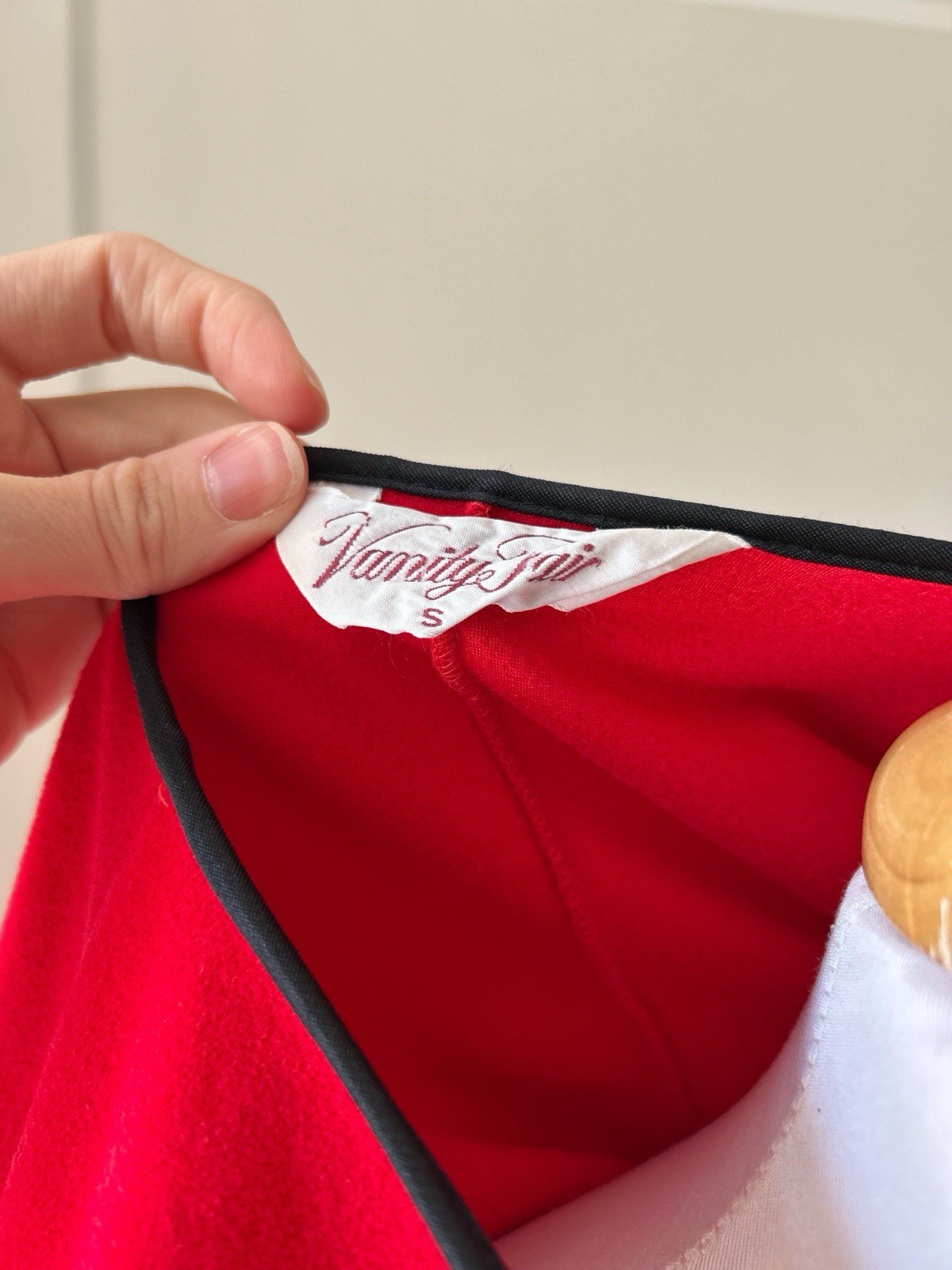 Vintage Vanity Fair Red Fleece House Dress 1970s Butterfly Sleeve 