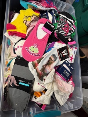 Wholesale Lot of New Socks-Full 64Q Container-Majority is Kids Socks-Money Maker
