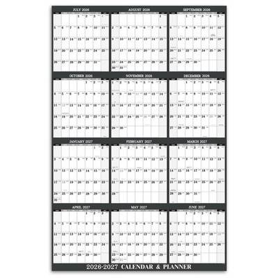 2026-2027 Yearly Wall Calendar - 26-27 34.3'' x 22.8'', gray