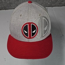 Marvel Deadpool Hat Cap Adult Snap Back Red Black Gray Acrylic Wool Cotton