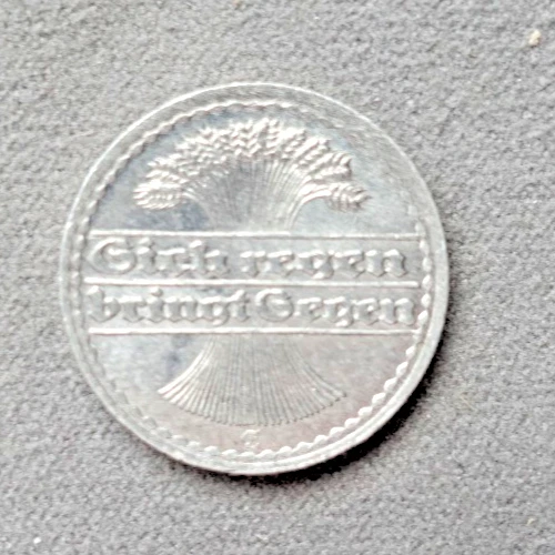 50 Pfennig 1921 E Deutsches Reich Weimarer Republik Münze Alu - Bild 1 von 4