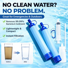 Portable Water Filter Straw Kit Emergency Survival Camping 99.99 Purifier