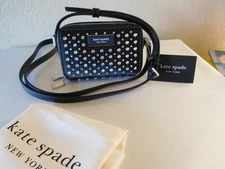 New KATE SPADE New York Double Zip Embellished Micro Crossbody Handbag, Purse