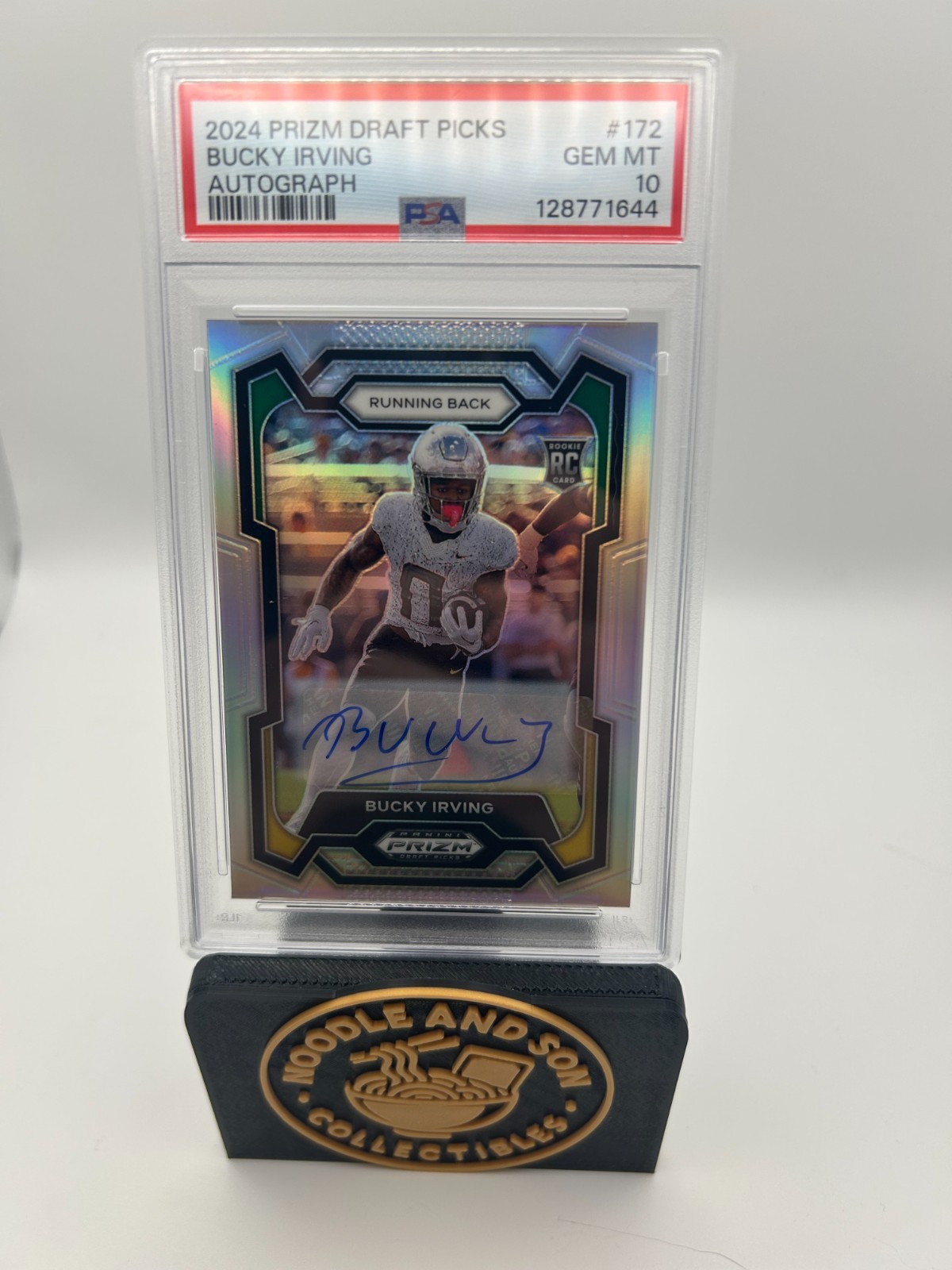 2024 Panini Prizm Draft Picks - Bucky Irving #172 Silver Prizm auto PSA 10