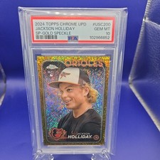 Jackson Holliday 2024 Topps Chrome Update SP Variation Gold Speckle /50 PSA 10