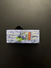 Frost Cutlery Swiss Style Knife 2.25" closed clear red handle 5 functions