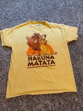 Disney Lion King Boys Yellow Graphic Tee Large - Hakuna Matata