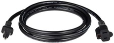 AMAZON BASICS EXTENSION CORD 6 FT 3 PRONG OUTLET EXTENDER INDOOR - BLACK