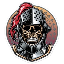 Death Knight Skull - Vinyl Decal Sticker - Car Window Laptop - ebn9900