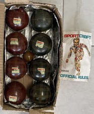 VINTAGE SPORTCRAFT BOCCE BALL SET W/ PALLINO BALL ITALY OUTDOOR BACKYARD GAME