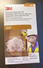 3M 8247 - New R95 Particulate Respirator 20 Count - Expired, Read Description 