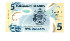 5 DOLLARS UNC  POLYMER BANKNOTE  FROM  SOLOMON ISLANDS  2019-22   PICK-38