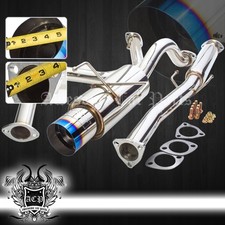 For 96-00 Civic 3dr Hatch Ek9 Catback Exhaust System Muffler Burnt Tip Godsnow