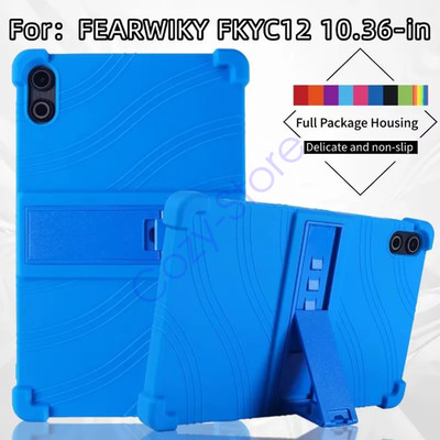Kids Soft Silicone Stand Case For FEARWIKY FKYC12 Tablet 10.36'' Shockproof Cover