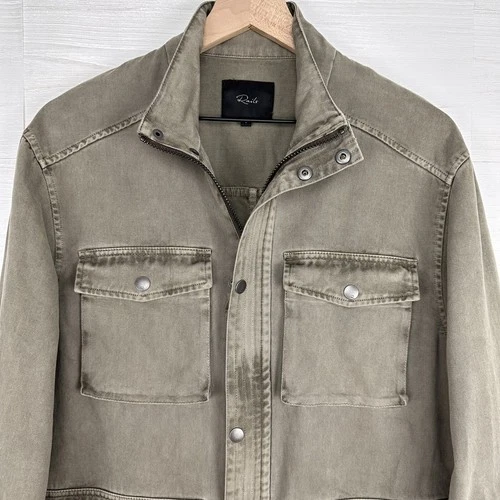 Rails Porter Field Utility Jacket Men Size S Sage Green Pockets Full Zip Army image 3