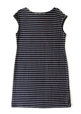 Ralph Lauren T Shirt Dress Large Cotton Knit Navy Blue Striped Short Sleeve L