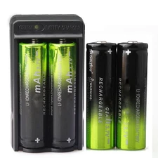4PCS 18mm*65mm Rechargeable Batterie.s Li-ion 3.7V + 1pcs batter.y charger