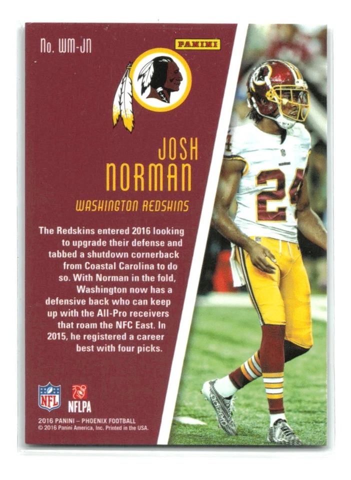 Josh Norman - 2016 Panini Phoenix #WM-JN Watchmen Red /399 - Washington Redskins - Image 2 of 2