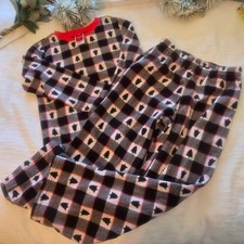 NWT 8 Youth Two-Piece Sleepwear Fleece Christmas Buffalo Check Plaid Jammies