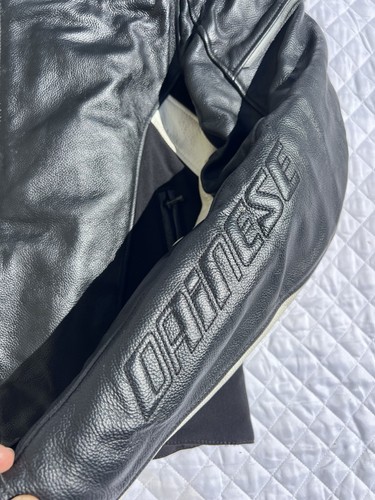 Dainese Black Leather Jacket Motorcycle Padded Moto Sport Rider Padded Size 52 - Picture 7 of 15