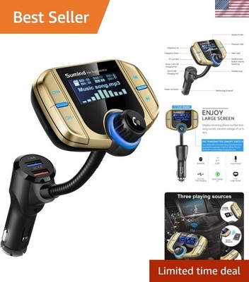 Wireless Bluetooth Car Adapter, Fast Charging & 1.7'' LCD Display for Safety