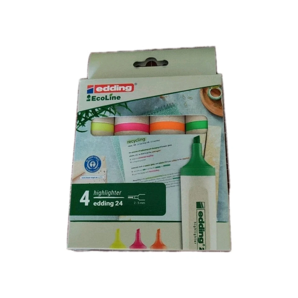 edding 24 Highlither, 4er Set Textmarker, 4 Farben, NEU, orig Verpackt