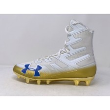 Botines de fútbol Under Armour Team Highlight MC dorados blancos, talla 12 3021420-110