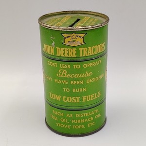 Vintage John Deere 1937 100th Anniversary Centennial Oil Can Coin Bank