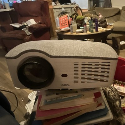 onn. Home Theater Projector Gray, White