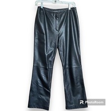 Vintage Classiques Entier Black Soft Straight Leather Pants Size 4