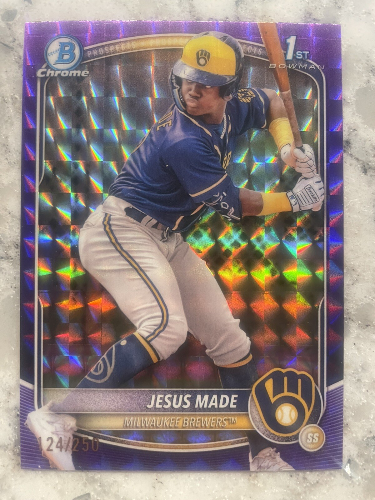 2025 Bowman - Chrome Prospects Jesus Made #BCP-50 Purple Refractor /250 (RC)