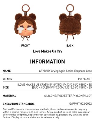 Authentic) Pop Mart CRYBABY Crying Again - Earphone Case (Love